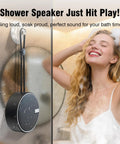 Rugged IP67 Waterproof Bluetooth Speaker With Submersible Design, Portable Tiny Speaker With Suction Cup in shower setting