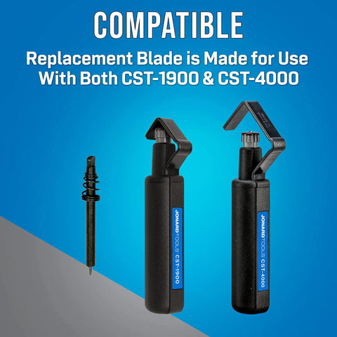 Spring-Loaded Replacement Cutting Blade For Round Cable Strippers Rotatable 90 Degrees Pro Grade Fits CST-1900 And CST-4000 Cuts PVC Rubber PE Jacket Materials For 3/16 To 1 1/8 Inch And 3/4 To 1 5/8 Inch Cables