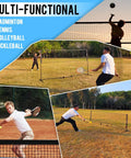 10 Ft Portable Badminton And Pickleball Net With Grab And Go Carry Bag For Indoor And Outdoor Use, Height Adjustable setup