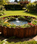 Flexible Garden Edging Kit Three Pack No Tools Required 11.8 Ft Total Length Easy Bend Wooden Border around pond