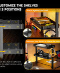 2 Tier Clamp On Desk Shelf 16 Inch Wide Adjustable Above Or Under Desk Storage Holds 66 Lbs Heavy Duty Organizer in use