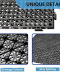 Interlocking Drainage Floor Tiles 12x12 Inch Pack Of 12 Non Slip Mats With Drainage Holes For Shower Pool Deck Wet Areas