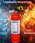 Four Pack Dry Chemical Fire Extinguisher 2.5 Pound With 1A 10B C Rating Quick Release Handle against ice and fire background