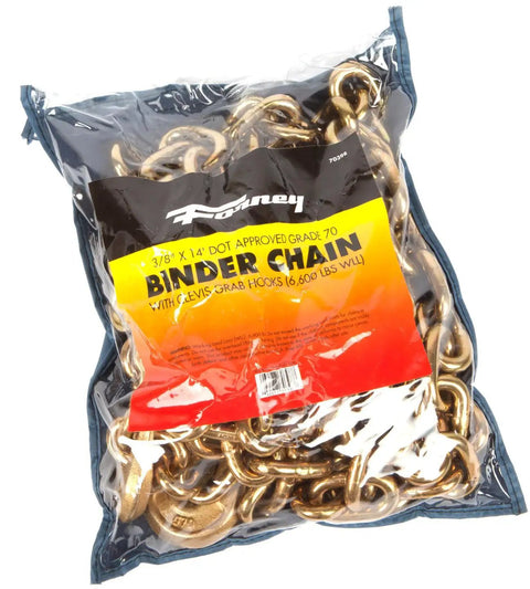 Packaged 3/8 Inch Grade 70 Binder Chain With Clevis Hooks DOT Approved Heavy Duty Tie Down Chain For Trailers And Trucks