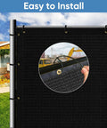 6 Foot By 50 Foot Privacy Screen Fence Heavy Duty Windscreen 220 GSM HDPE With 98 Percent Coverage Black for patios and pools