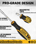 26 Piece Tough As Nails Magnetic Screwdriver Bit Set Cr V Steel with ergonomic rubber handles and magnetic tips for easy use.