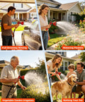 Beefed Up Heavy Duty Wall Mount Retractable Garden Hose Reel With Ninety Foot Reach in various outdoor uses
