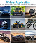 Collage of vehicles showcasing the use of Two-Size Tire Plug Kit With Screw-In Plugs And Driver, including cars, trucks, and motorcycles.