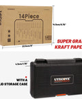 Spiral Screw Extractor Set With Tungsten Carbide Tip Scriber Pen Left Hand Drill Bits in Cobalt HSS Steel storage case