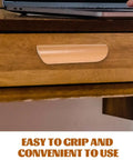 Six Pack Semicircle Beech Wood Cabinet Pull Handles With Lacquer Finish 96mm Hole Spacing Durable Drawer Pulls.