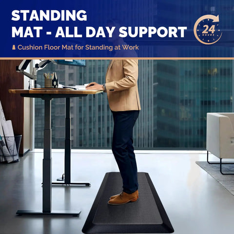 Ultra Thick Anti Fatigue Floor Mat For Standing Desks All Day Comfy 0.9 Inch Memory Foam Ergonomic Mat For Home And Office 20 By 32 Inches Black Keeps Your Feet Knees And Back Feeling Great