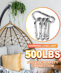 50 Pack Heavy Duty Carabiners M8 Five Sixteenths Inch Diameter Spring Snap 3 Inch Length Zinc Galvanized Steel Clips