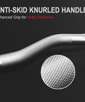 Close-up of anti-skid knurled handle of Olympic Curl Bar Weight Set With Six Plates And Bar Clamps For Lifts 55Lb Home Gym