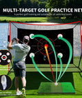 Backyard Golf Net 10x7 Ft With Practice Mat Hitting Aid Net Multi Target Pockets Driving Chipping Drills Home Use