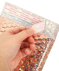 Hand peeling adhesive strip on 20 Pack Air Cushion Mailers 15x13cm Self Sealing Padded Shipping Bags for Clothes