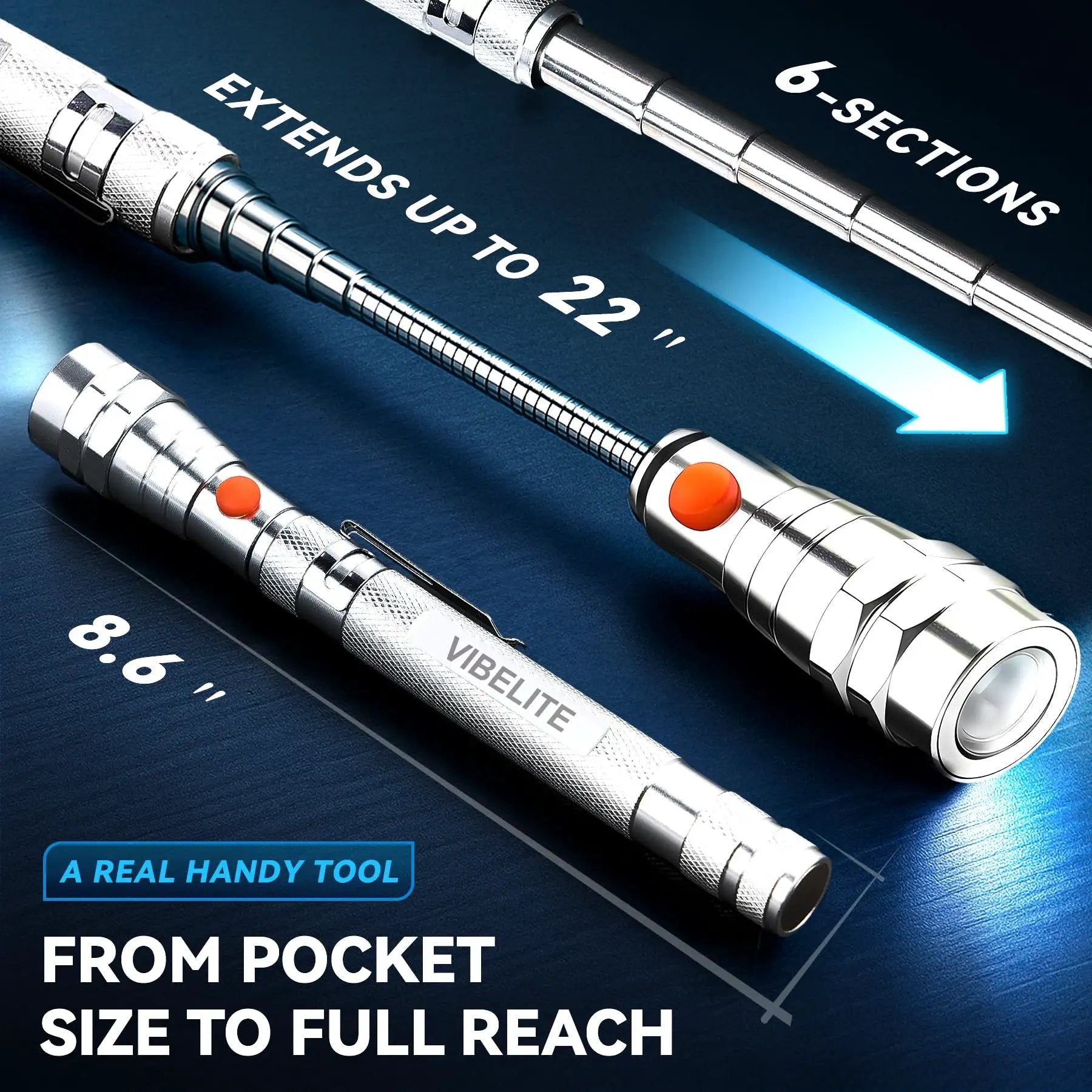 Extendable Magnetic Flashlight - Handy Gadget ✓