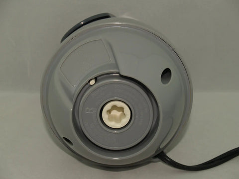 Bottom view of Master Prep 400 Watt Motor Head Replacement for QB900B Blender Fits QB900 and QB900B Models with gray casing.