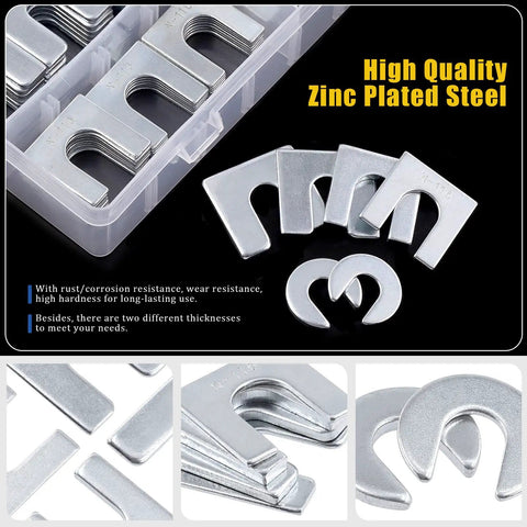 152 Piece Universal Body Shim Kit For Auto Alignment Three Eighths Inch And One Half Inch Shims C Type And U Type Assortment
