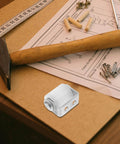Heavy Duty Stainless Steel Sliding Gate Roller With Nylon Bearing Wheel And Mounting Bracket For Smooth Effortless Sliding Doors On Track Rails 30x35mm Gate Guide Roller For Gate Hardware on a woodworking table with tools