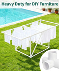 PVC pipe frame with cloths, using 12 Pack 1 Inch PVC Pipe Fittings 4 Way Elbow Corner Side Outlet Tee Fitting Heavy Duty Furniture Grade Connectors