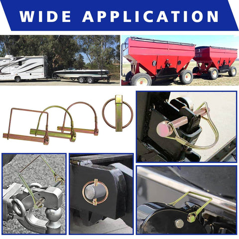 Massive 202 Piece Hitch Pin Kit For Trailers Tractors Trucks And Mowers With Beefy Lynch Pins PTO Pins Clip Pins And Cotter Pins In Zinc Plated Steel For Farm Equipment Snow Plows Lawnmowers And Garage