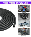 Stretchy 9.85 Foot Fuel Hose With One Quarter Inch Inner Diameter And Twenty Hose Clamps Kit for various engines