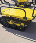 Remote Control Roller Dolly For Heavy Equipment Workhorse Style Battery Powered Load Moving Skate With Wireless Controller And 360 Degree Turntable For Quick Easy Industrial Warehouse Transport yellow steel tracked dolly