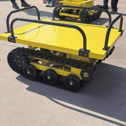 Remote Control Roller Dolly For Heavy Equipment Workhorse Style Battery Powered Load Moving Skate With Wireless Controller And 360 Degree Turntable For Quick Easy Industrial Warehouse Transport yellow steel tracked dolly