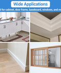Wide applications of Code Compliant Heavy Duty 16 Gauge Finish Nails 2 Inch Galvanized Steel in trim work, cabinets, and window frames.