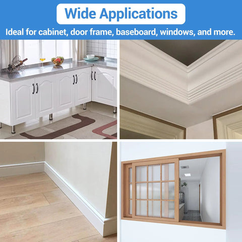 Wide applications of Code Compliant Heavy Duty 16 Gauge Finish Nails 2 Inch Galvanized Steel in trim work, cabinets, and window frames.