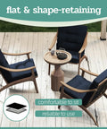 Outdoor Chair Cushions Set Of 2 42x21x4 Inch Cushions For Dining And Rocking Chairs With Ties High Back Comfy Soft Seat Pads