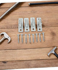 Heavy Duty Wall Mount Gate Hinges 4 Pack Galvanized Iron Frame Weather Proof Design and bolts for fence installation.