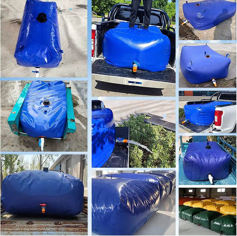 Heavy Duty Portable Water Bladder For Outdoor Emergency Storage 1893 Liter Capacity 500 Gallon Foldable Flexible Water Tank in use