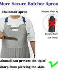 Chainmail Apron For Butchers Heavy Duty Food Grade Cut Resistant Shield With Stainless Steel Mesh And Adjustable Straps