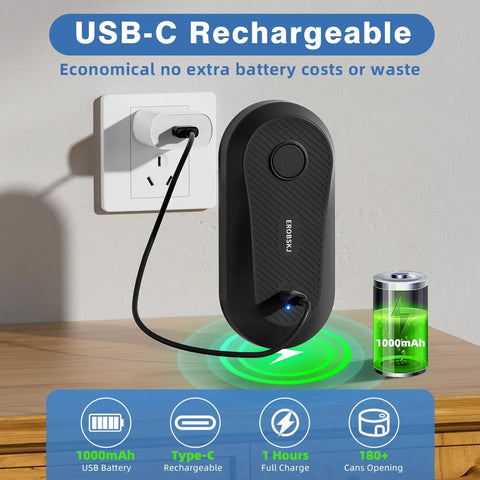 One Touch Automatic Electric Can Opener For Seniors And Arthritis Sufferers No Fuss Hands Free Operation With Rechargeable Battery