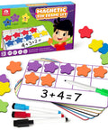 Magnetic Ten Frame Set With Colorful Counters And Dry Erase Markers for hands-on math manipulatives Montessori-inspired learning gift.