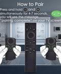 Voice Remote Replacement For Samsung Smart TV With Easy Setup And Voice Control Netflix Disney Plus And Prime Video Buttons shown with pairing instructions