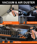 2 In 1 Go Anywhere Cordless Air Duster And Mini Vacuum With 180000RPM Turbo Motor, 16000Pa Suction, 10000mAh Battery in use