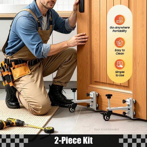 Pro Grade Door Installation Tool Kit For DIYers And Pros 2 Piece Framing And Lifter Set Handles Up To 300 Lbs Adjustable Door Thickness
