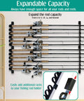 Holds Up To Six Fishing Rods And Reels In A Sturdy Wall Mount Rod Holder For Garage Organization, Vertical And Horizontal Rack