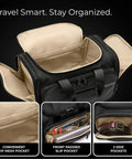 Open view of Underseat Duffle Bag for Travel Lightweight Carry On Personal Item That Fits Under Airplane Seat with inner compartments