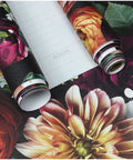 Peel And Stick Floral Wallpaper Rose Daisy Removable Mural For Walls Easy No Mess Vinyl Wall Decor In Black Pink Purple Wild Garden Pattern Renters Friendly 17.7In By 32.8Ft showing floral rolls.