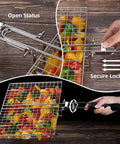 Stainless Steel Grill Basket For Outdoor Barbecuing With Removable Handle Built For Chicken Fish And Veggies Grilling On The Go