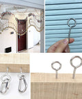 Beefy 20 Pack 2 Inch 304 Stainless Screw Eyes and Eyebolts set showing installation in wood and close-up details, ideal for projects.
