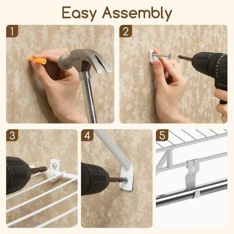 Built Tough Wall Mounted Closet Shelves Featuring Ventilated Heavy Duty Metal Wire Organizers With Sturdy Adjustable Hanging Rods For No Sweat Home Storage And Smooth Room Makeovers
