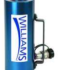 Blue Beefy 75 Ton Aluminum Hydraulic Cylinder With 6 Inch Bore, Lightweight Ram, Carry Handle, Hard Anodized Aluminum Piston Rod