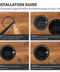 Installation guide for 4 Inch Round PVC Junction Box 18 Cu In ETL Listed Fire Rated For 2 Hours Black 3 Pack Heavy Duty Round Electrical Outlet Box