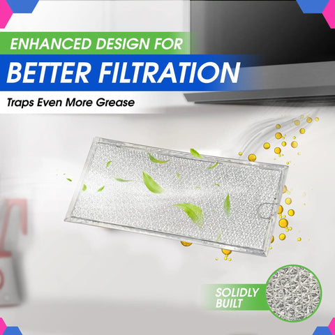 Over The Range Microwave Vent Filter Replacement 13.3 By 5.85 Inch Aluminum Mesh Grease Filter For GE Whirlpool Samsung Maytag OTR Vent Fans 2 Pack No Fuss Install