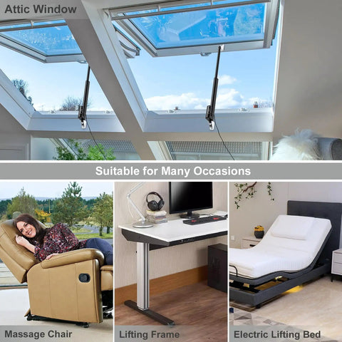 12V Heavy Duty Linear Actuator 330 Lbs 1500 Newtons 12 Inch IP65 in attic window, massage chair, lifting frame, electric bed applications