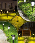4 Pack Bright Solar Path Lights Outdoor IP65 Waterproof for landscape, courtyard, flowering shrubs, and pathways at night